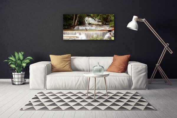 Obraz canvas na ścianę Ukryty Wodospad w Gęstwinie Lasu