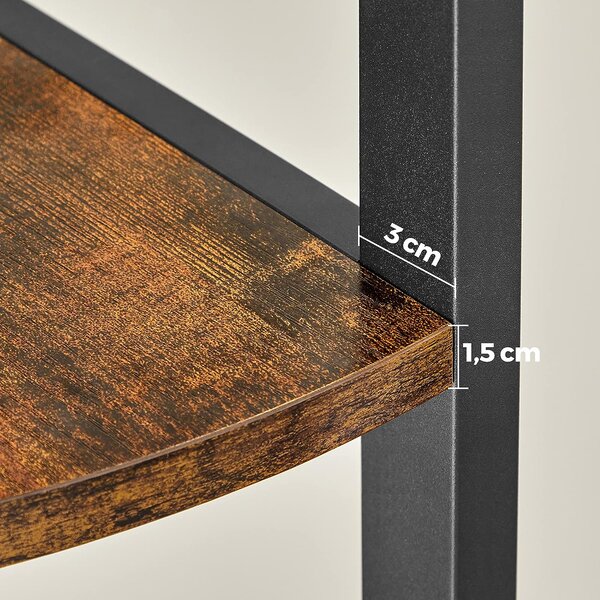 Rogowy regał TAYLOR 5 półek 150x30 cm, rustykalny brązowy