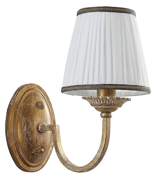 Kinkiet Lumiel Lindby, możliwość ściemniania, brązowy / mosiężny, salon / jadalnia, tkanina / materiał / jedwab, dworkowy / rustykalny