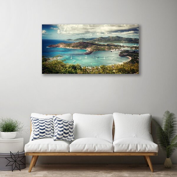 Obraz canvas Przystań Łodzi w Cichej Zatoce