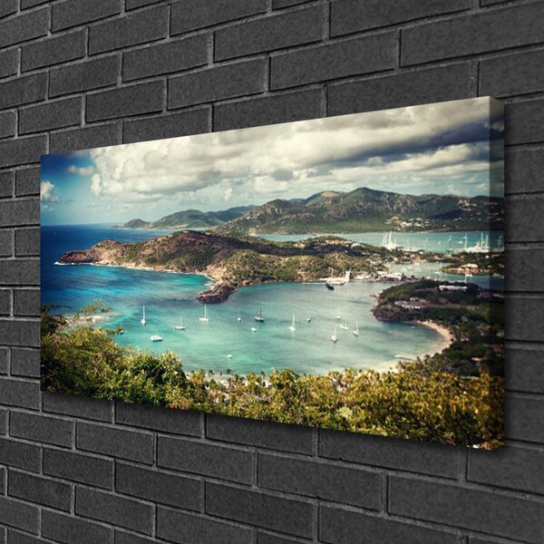 Obraz canvas Przystań Łodzi w Cichej Zatoce