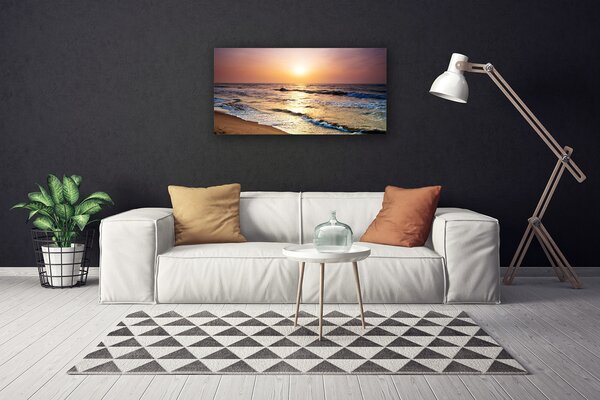 Obraz canvas Słoneczny Dzień na Złotej Plaży