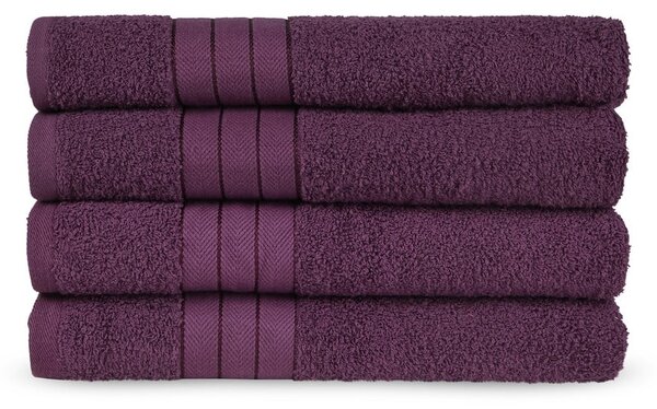 Bordowe bawełniane ręczniki frotte zestaw 4 szt. 50x100 cm – Good Morning