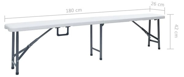 Zestaw białych ławek ogrodowych D6-C56
