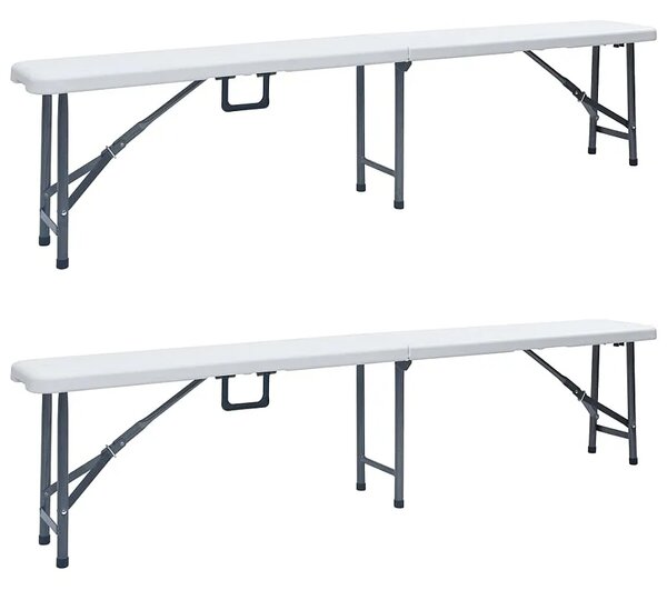 Zestaw białych ławek ogrodowych D6-C56