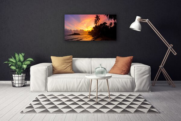 Obraz canvas Zachód Słońca pod Palmami