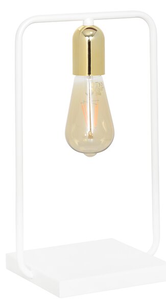 SAVO LN1 WHITE-GOLD 354/LN1 lampka nocna w stylu Loft Edison biała złote dodatki
