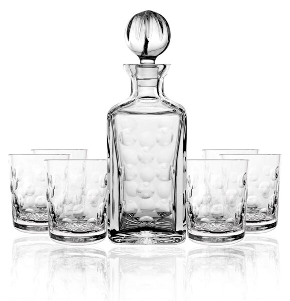 Aria Karafka + szklanki kryształowe do whisky, 6szt