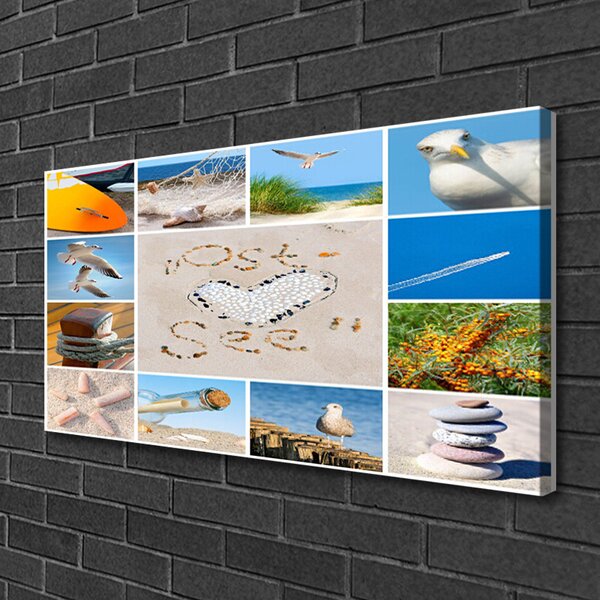 Obraz canvas Mewy nad Brzegiem Oceanu