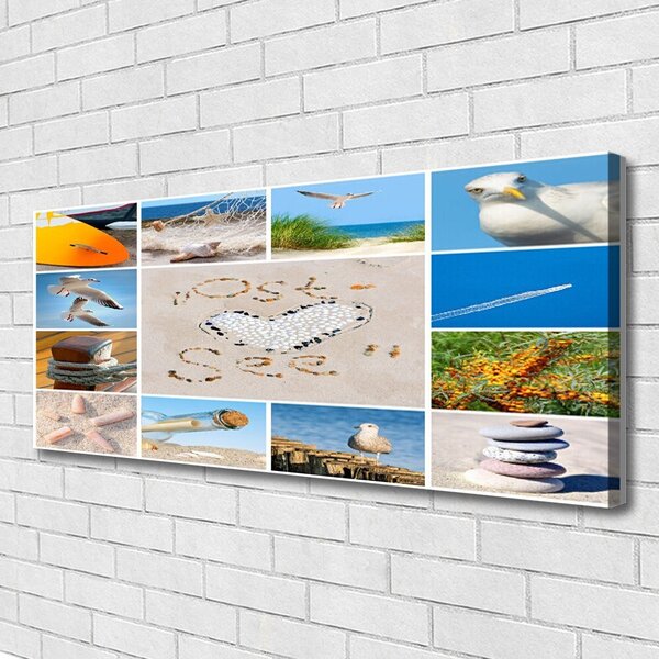 Obraz canvas Mewy nad Brzegiem Oceanu