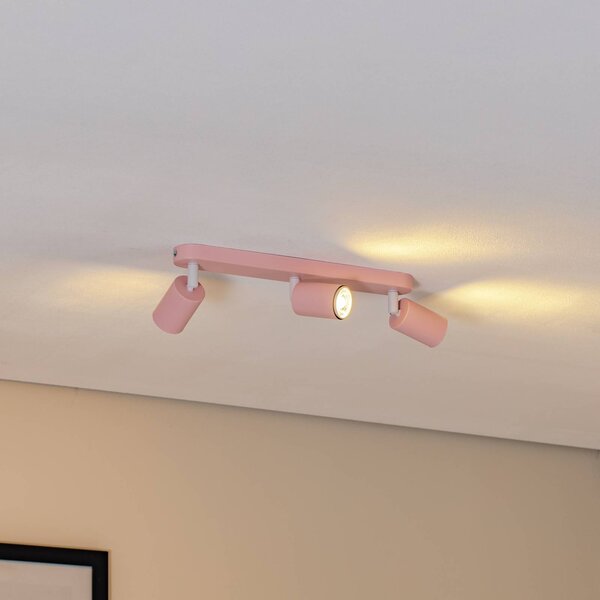Reflektor sufitowy Livia, różowy, 52 cm, 3-punktowa, metal, GU10 Livia TK Lighting, możliwość ściemniania, fioletowy / różowy / bladoróżowy, pokój dziecięcy, metal