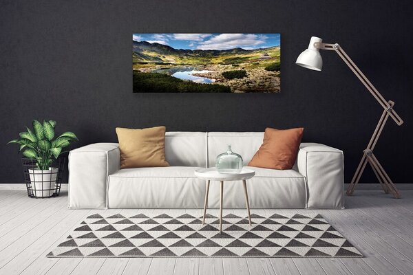 Obraz canvas Błękitne Jezioro u Stóp Gór