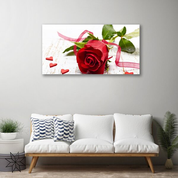 Obraz canvas Pączek Róży w Porannej Rosie