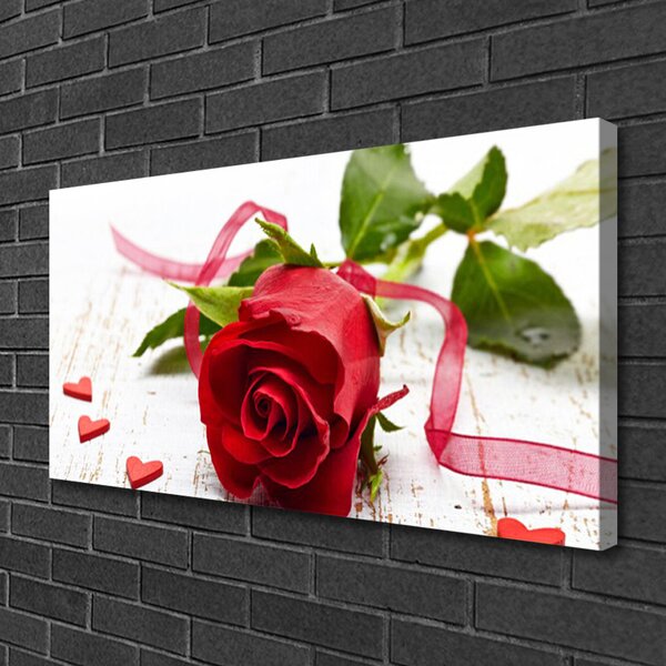 Obraz canvas Pączek Róży w Porannej Rosie