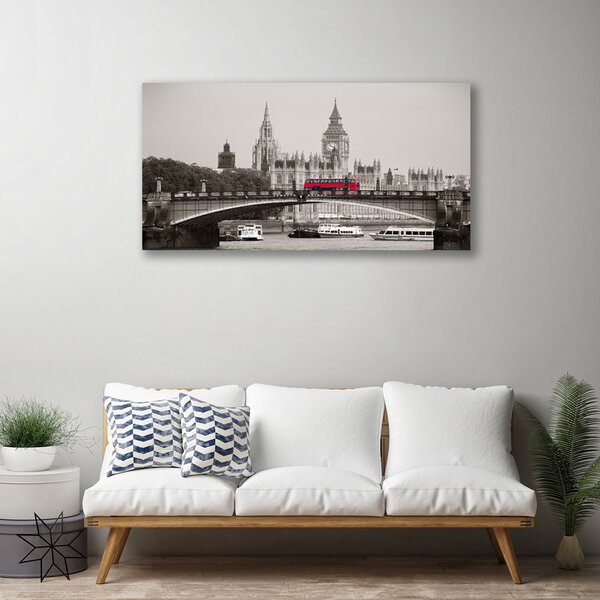 Duży obraz na płótnie Ikona Londynu: Big Ben i Most
