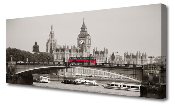 Duży obraz na płótnie Ikona Londynu: Big Ben i Most