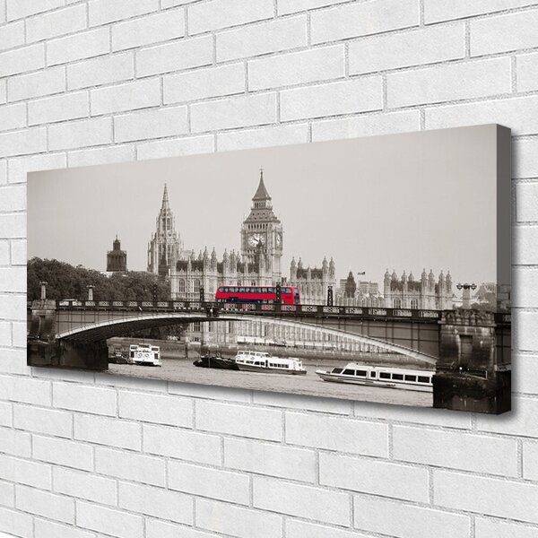 Duży obraz na płótnie Ikona Londynu: Big Ben i Most