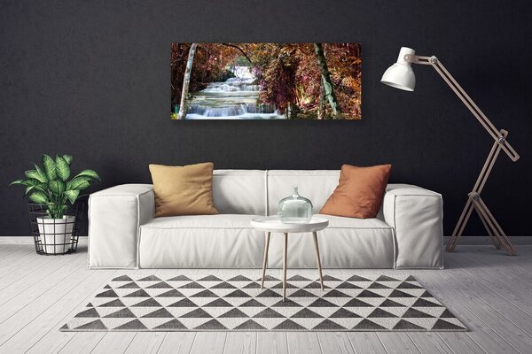 Obraz canvas Potężny Wodospad w Lesie