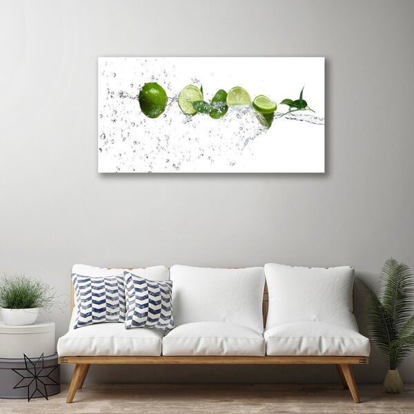 Obraz canvas Orzeźwiająca Limonka w Wodzie