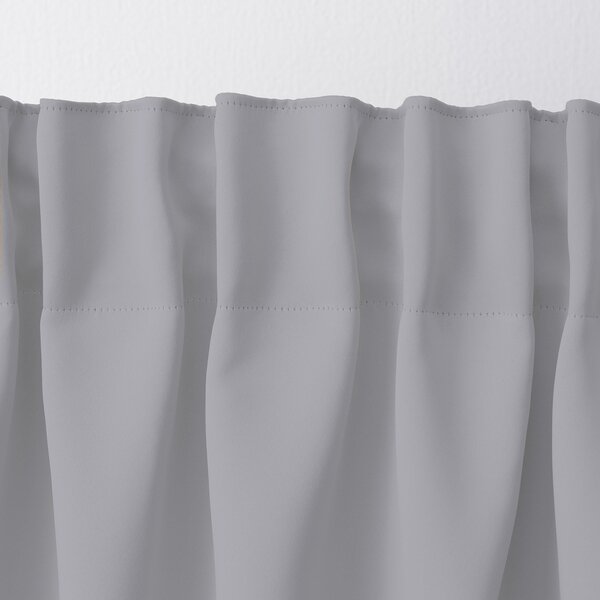 Zasłona zaciemniająca na taśmie marszczącej jasny szary 140 x 280 cm 1 szt