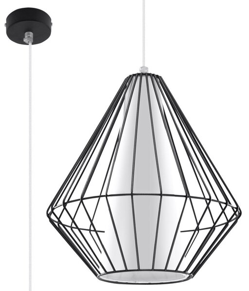 Industrialna lampa wisząca druciana E843-Demo - czarny