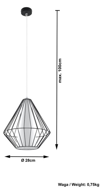 Industrialna lampa wisząca druciana G6-P13