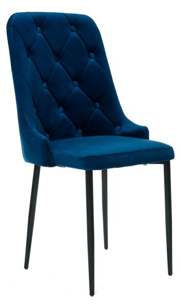 MebleMWM Krzesło tapicerowane HY-DC0255 | Welur | Niebieski | Outlet