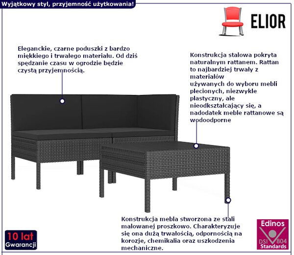 Zestaw wypoczynkowy z naturalnego rattanu - Alva 6X