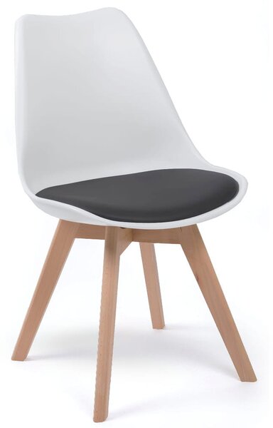MebleMWM Krzesło skandynawskie 53E-7 biało-czarne | OUTLET