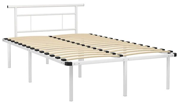 Białe loftowe łóżko z metalu 120x200 cm - Mervex