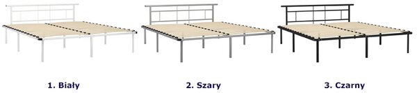 Białe metalowe łóżko małżeńskie 200x200 cm W3-H79