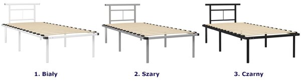 Szare metalowe łóżko pojedyncze 100x200 cm F0-Z53