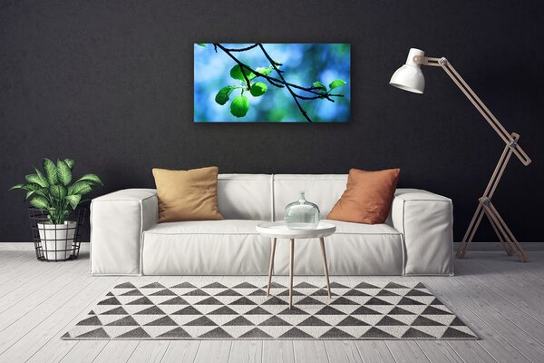 Obraz canvas Świeże Liście na Gałązce