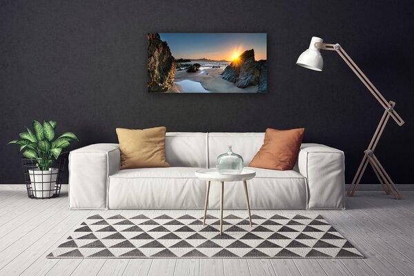 Obraz canvas Słoneczna Plaża wśród Skał
