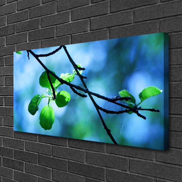 Obraz canvas Świeże Liście na Gałązce