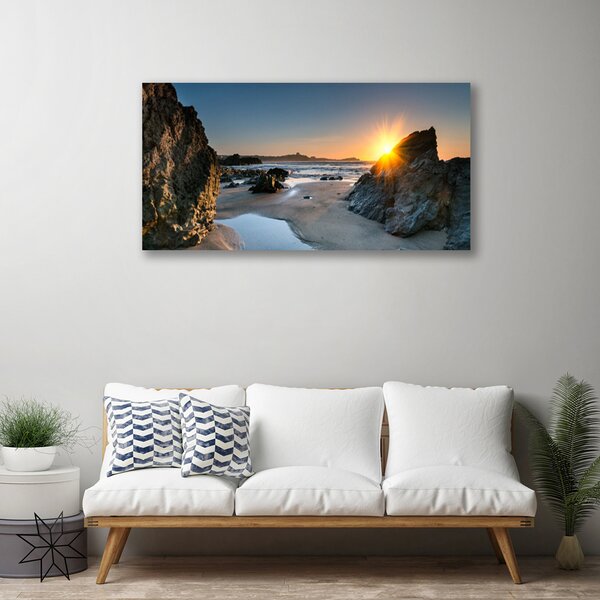 Obraz canvas Słoneczna Plaża wśród Skał