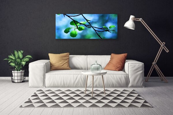 Obraz canvas Świeże Liście na Gałązce