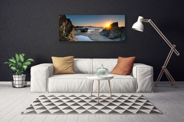 Obraz canvas Słoneczna Plaża wśród Skał
