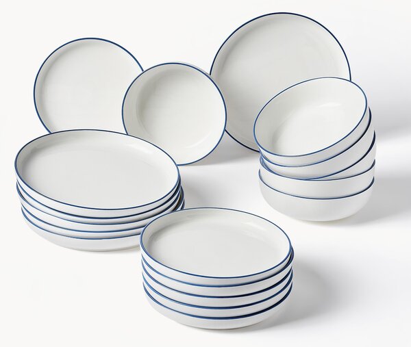 Komplet naczyń z porcelany Facile, dla 6 osób (18 elem.)