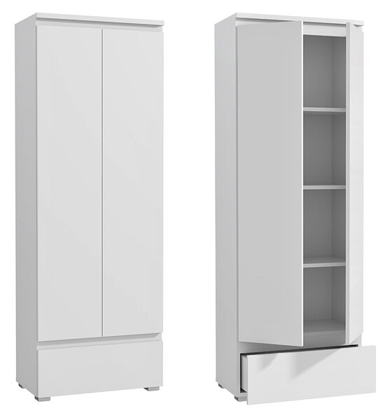 Biały klasyczny regał z podwójnymi drzwiczkami F6-W31