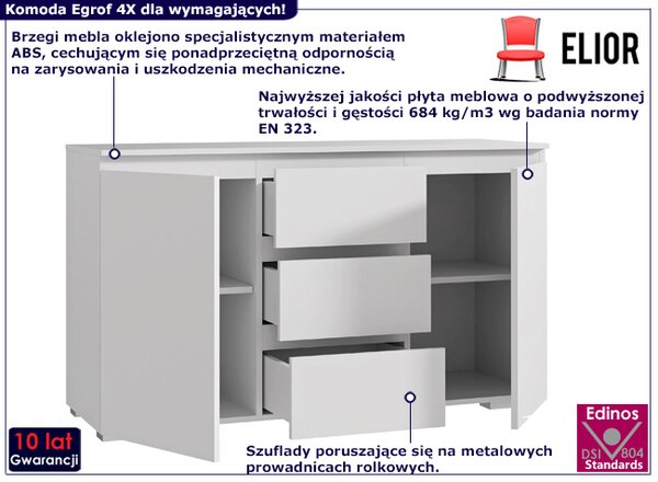 Biała nowoczesna komoda 120 cm L9-D12
