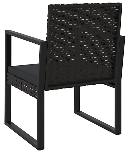 Czarny fotel ogrodowy z poduszką E8-F30