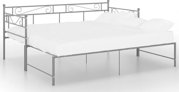 Szare metalowe łóżko rozkładane 90x200 cm M8-T14