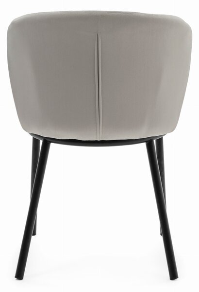 Krzesło tapicerowane do salonu BARI jasnoszare nowoczesne