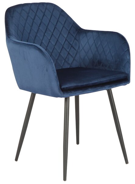 Krzesło do jadalni 8174-2 / Welur niebieski, nogi czarne