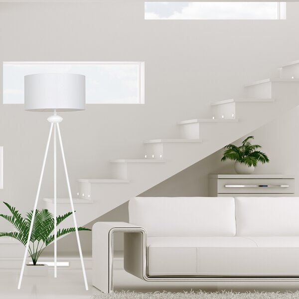 GRAND LP1 WHITE / WHITE 566/2 lampa podłogowa biała duży biały abażur