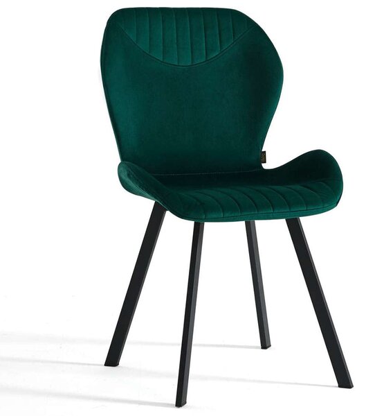 MebleMWM Krzesło tapicerowane DC-6350 | Welur | Zielony #56 | Outlet