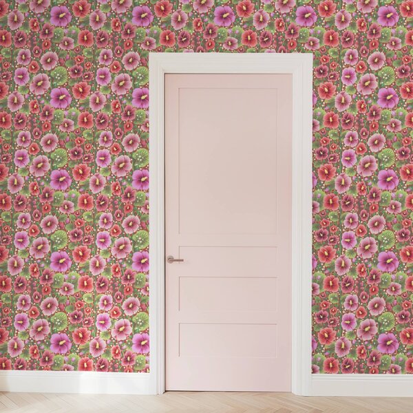 Tapety Kwitnący hibiskus na ciepłym brązowo-czerwonym tle, Tapety Z kwiatami, a00993v1 : Uwalls.pl