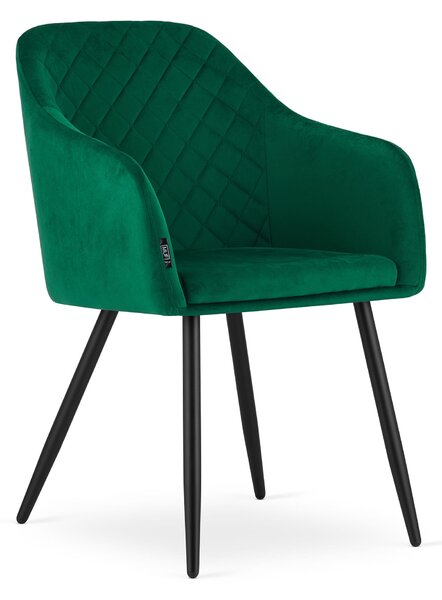 MebleMWM Zestaw krzeseł LECCO 3498 zielony welur / 4 sztuki