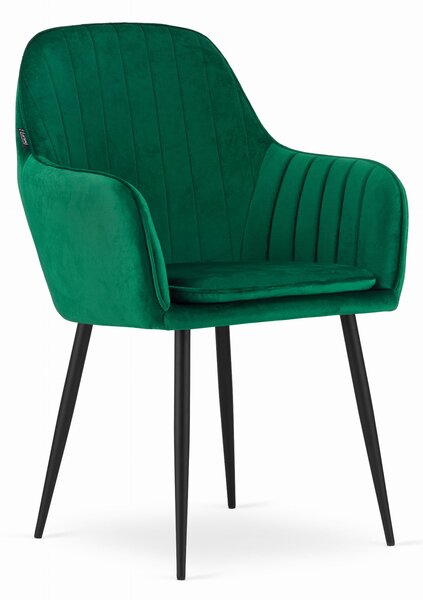 Zielone aksamitne krzesło LUGO